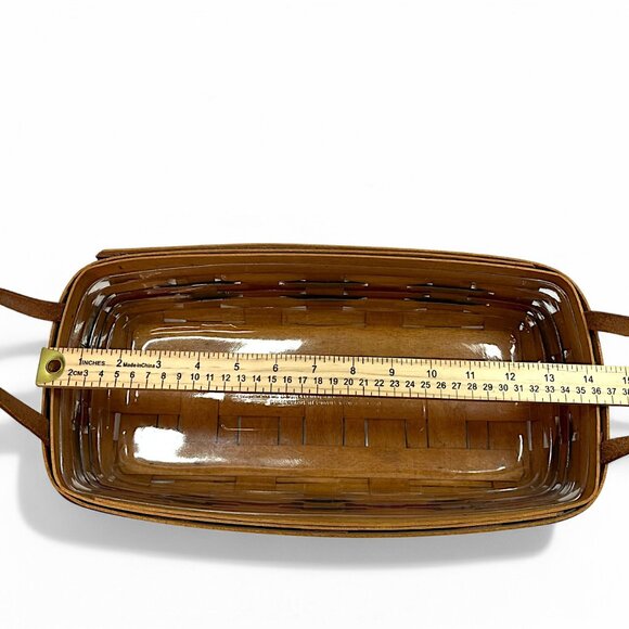 Longaberger Crisco Rectangle Bread Basket Handles With Plastic Liner  1993  USA - Picture 7 of 9